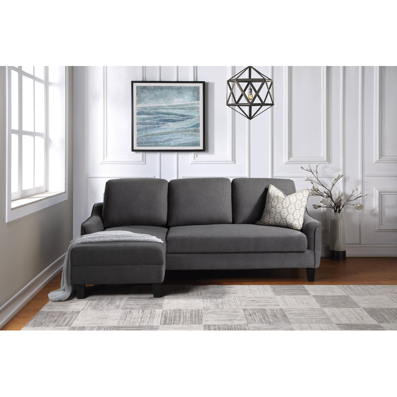 Canapé-lit à accoudoirs carrés 83,75 po Abilash, 100% polyester gris