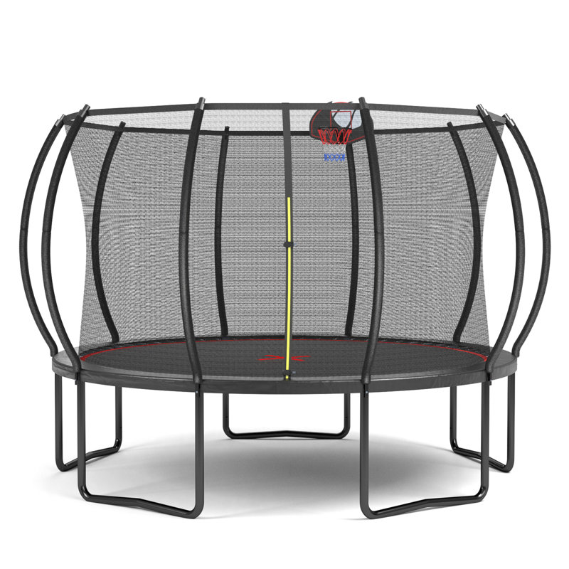 Citrouille trampoline 12 pi - noir rouge
