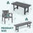5-Piece HDPE Outdoor Dining Set with Rectangular Table & Bench-940503552