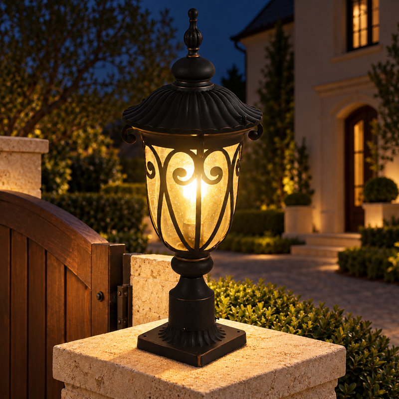 Lampadaire d'extérieur 24,15 pouces en noir