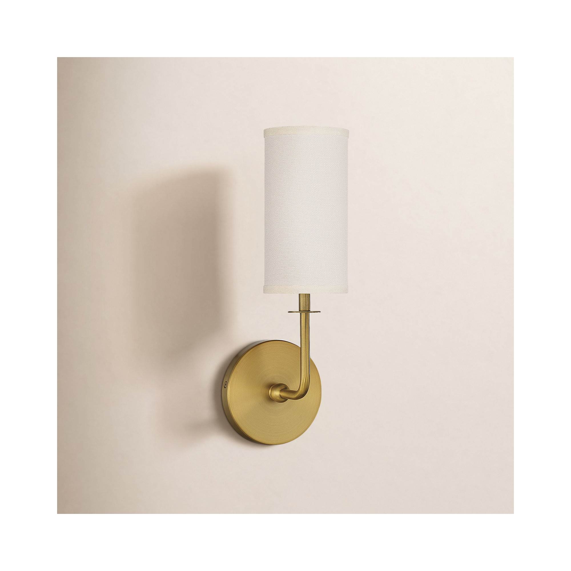 Jordan Single Light Dimmable Armed Sconce, Brass