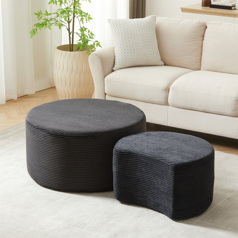 Ensemble de 2 tables basses gigognes, Black