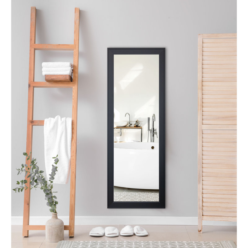 Eladia Flat Wall Mirror, Black, 59.5" H x 20.5" W