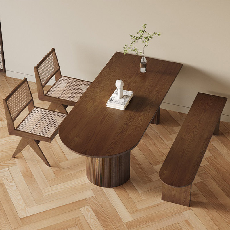 Ensemble de table créative entièrement en bois massif, H 29,52 po x L 55,11 po x l 27,55 po