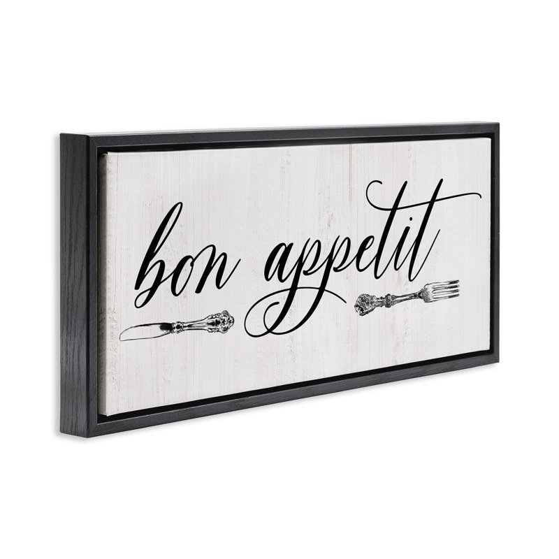 Coutellerie Bon Appetit, H 11 po x l 25 po, Cadre flottant noir de jais