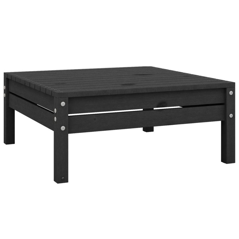 Sheniah Pine Outdoor Ottoman, Black