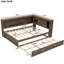 Lit de jour double avec rangement, DEL et lit gigogne - rangement en bois de style moderne avec option de lit élégant-796180180