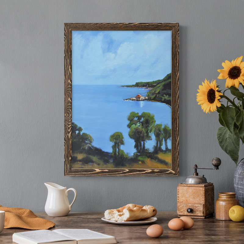 Toile encadrée de qualité supérieure Harbour Side III - prête à être accrochée, H 17 po x l 20 po x P 1 po, Cadre noyer