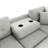 86.6" L-Shaped Sleeper Sofa Bed, Upholstered Sectional with Ottoman and Pillows-1832111577