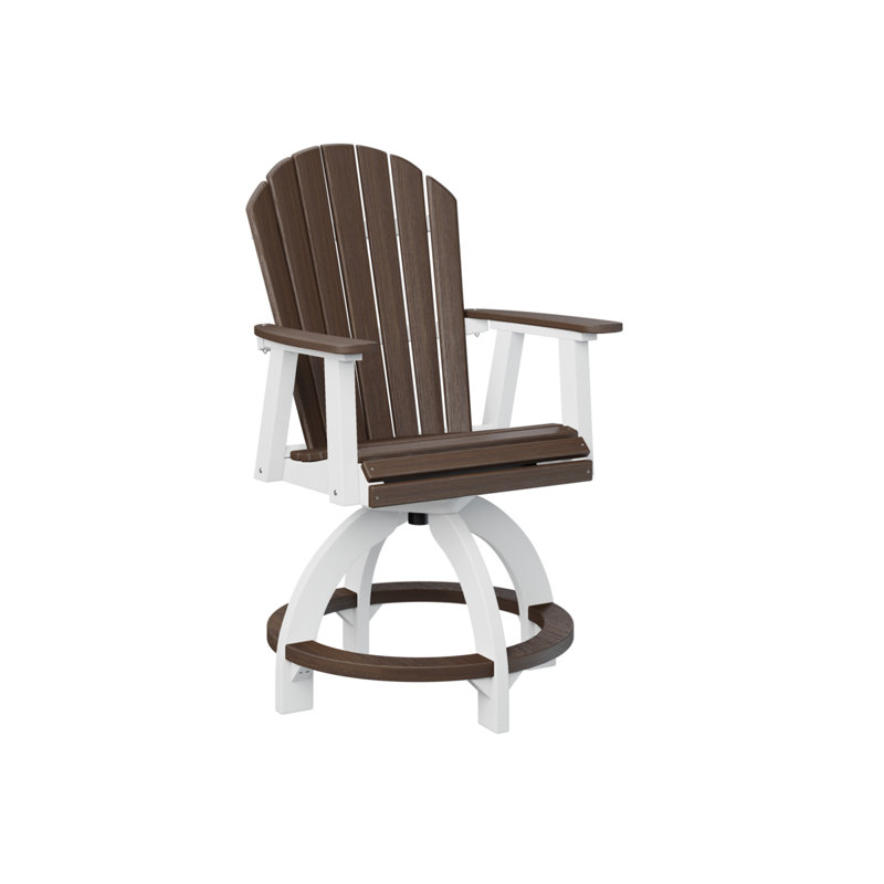 Chaise de comptoir pivotante Dawnita, Imbuia, 22.5"