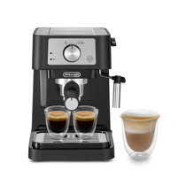 Galanz 2-in-1 Pump Espresso Machine & Single Serve Coffee Maker with Milk Frother, Latte, Cappuccino Machine, 1.2L Removable Water Tank, LED Display