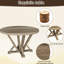 Table moderne, ronde 45,7 po, bois d'hévéa massif, finition rustique antique, patiné, table de salle à manger ronde brun grisâtre de 45,7 po, conception en bois, brun, pour 4 personnes