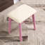 Coiffeuse et tabouret en bois rose - Aspect contemporain avec cadre de tiroir en métal-1078340680