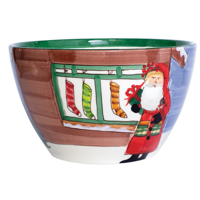 Grand bol profond Old St. Nick - Père Noël avec des bas