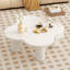 Modern Coffee Table Set Of 2, Irregular Shape Coffee Table With Four Roman Column Legs And End Table With Glass Top, End Table