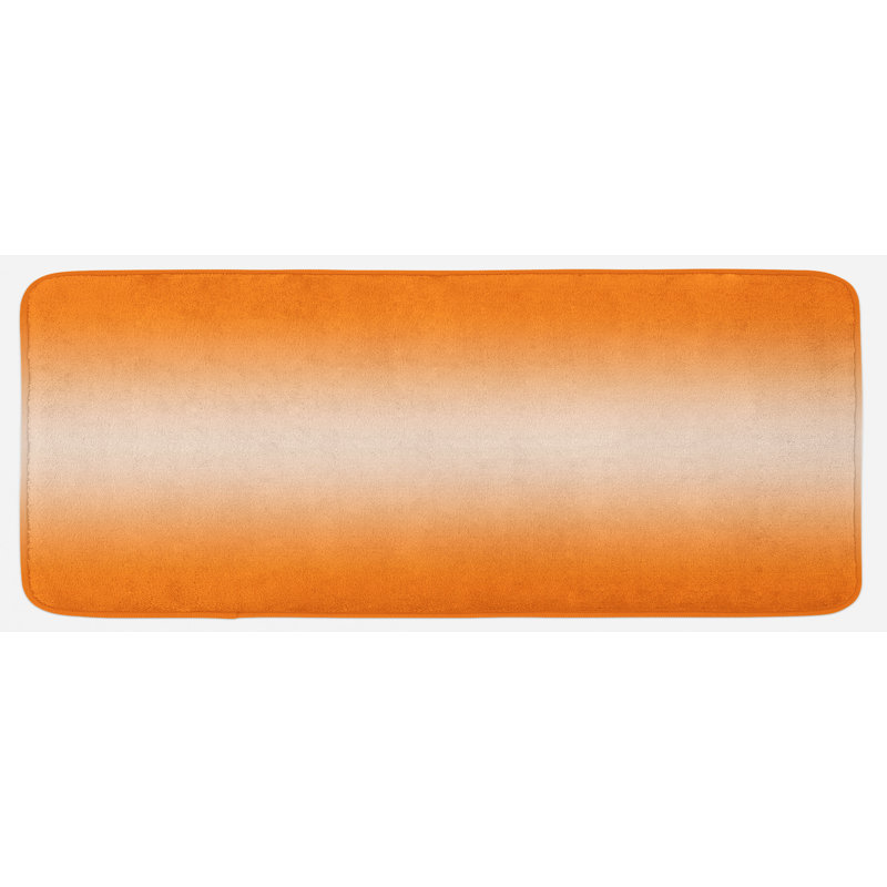 Tapis de cuisine ambesonne dégradé, saison de coucher de soleil tropicale de l’année, tapis de cuisine de style à thème moderne et moelleux avec support anti-dérapant, 47 po x 19 po, jaune orange