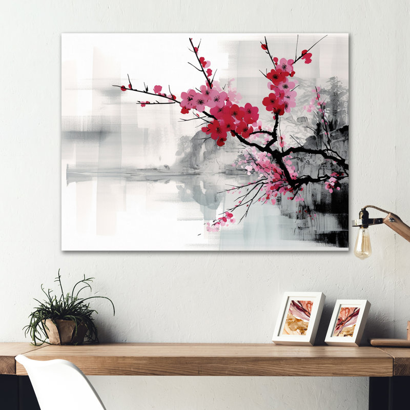 Art asiatique, lac Sumi II - décoration murale asiatique en métal, H 24 po x l 32 po x P 1 po