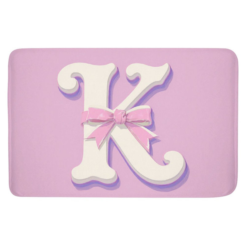 Tapis pour salle de bain lettre K Bowknot, 36 x 24
