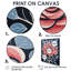 Rouge rouge, feuilles bleues, Illustration rétro - impression d'art mural rose-104687453-104687457