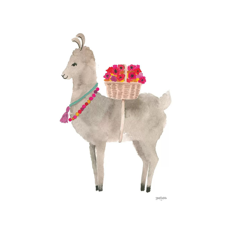 La La Llama II by Jenaya Jackson - Wrapped Canvas Print, 20.32 cm H x 30.48 cm W