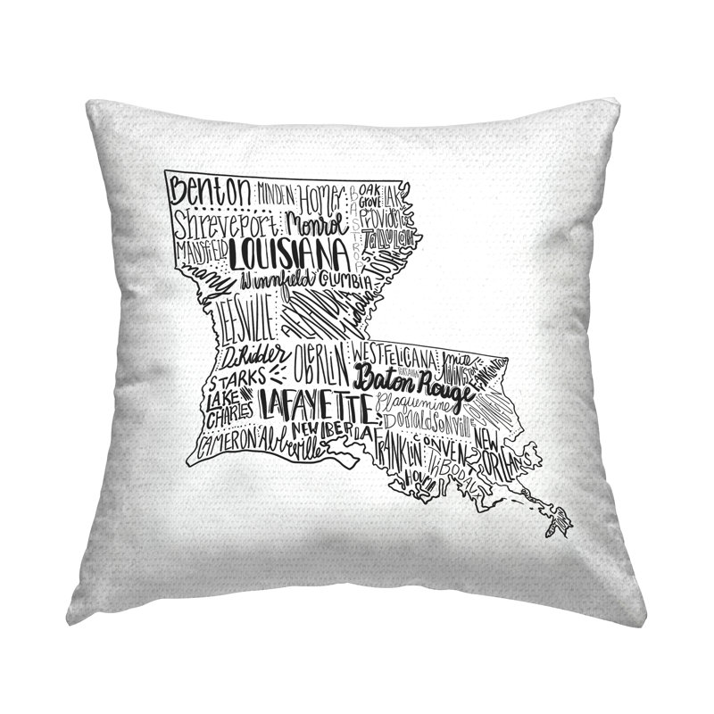 Coussin extérieur de la carte de la Louisiane
