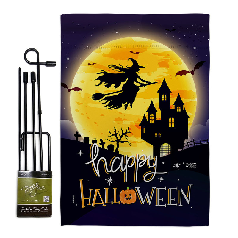 Ensemble de drapeaux en polyester 18,5 po x 13 po Witchy