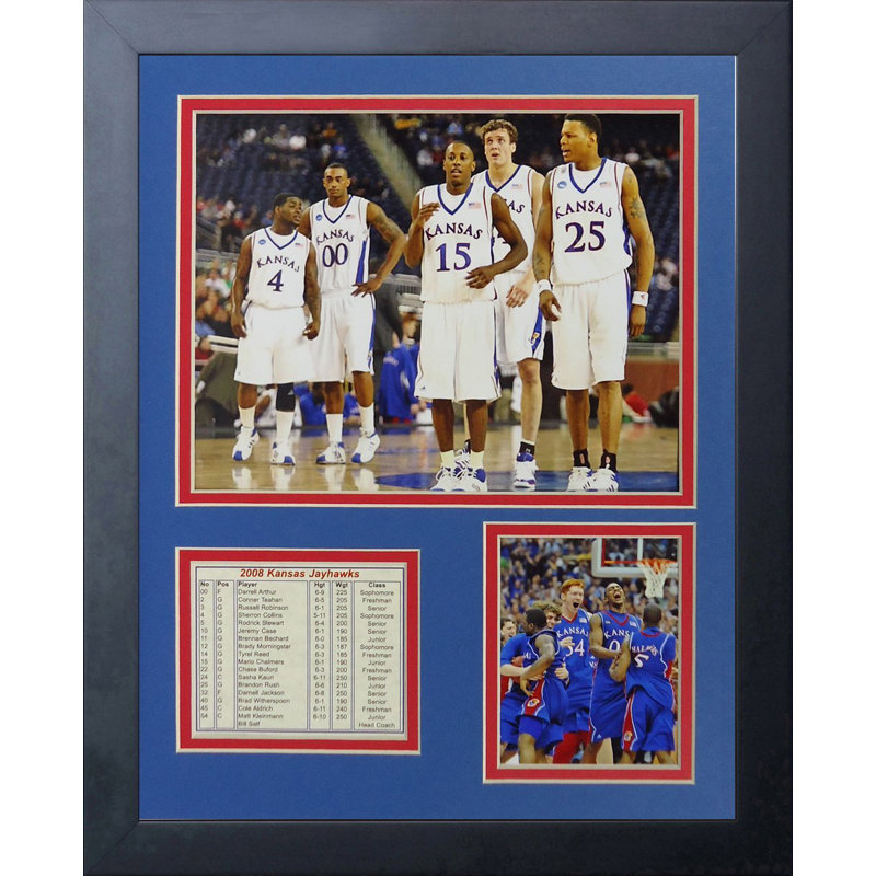 Souvenirs encadrée 2008 kansas jayhawks-lineup