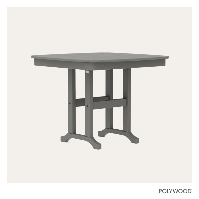 POLYWOOD Nautical Dining Table, 29" H x 36.75" L x 36.75" W, Slate