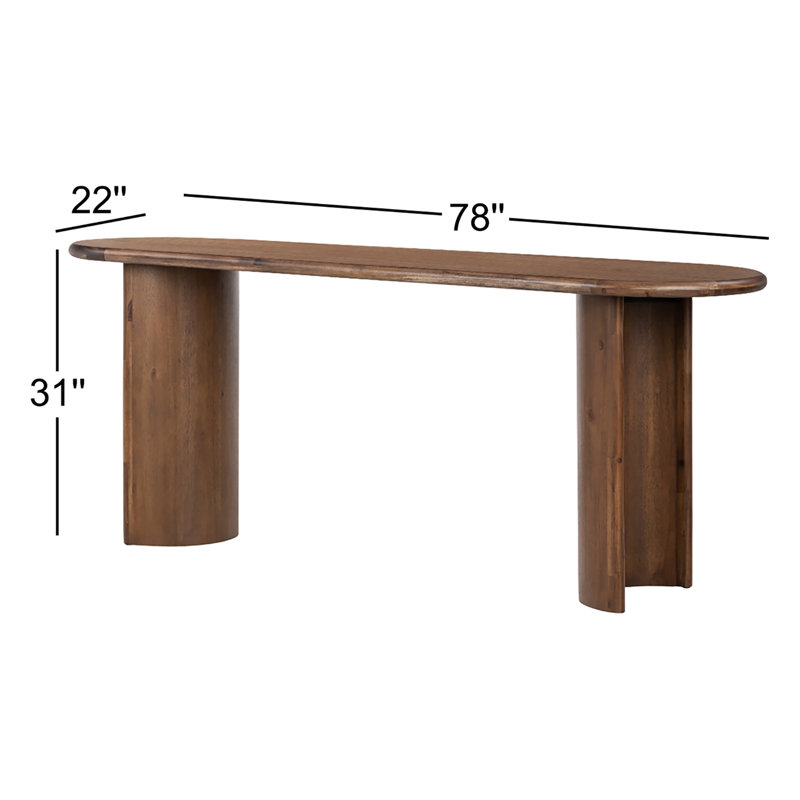 Paden 78'' W Solid Wood Console Table, Seasoned Brown