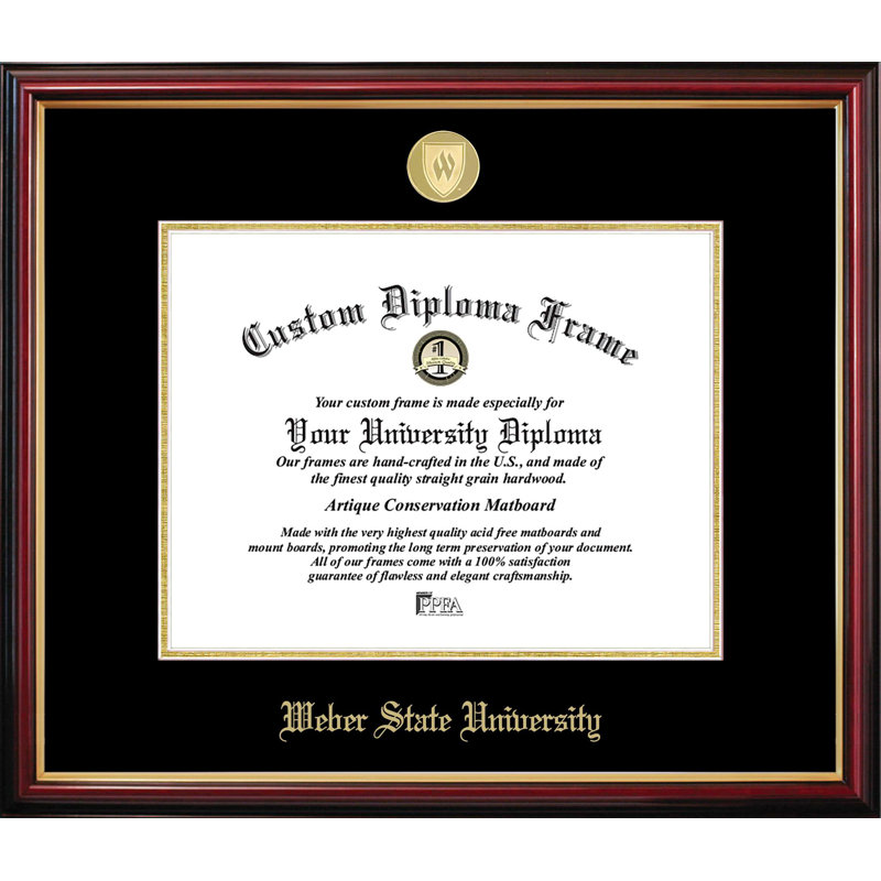 Cadre de diplôme Weber State Petite, L 11 po x H 8,5 po, NCAA Weber State