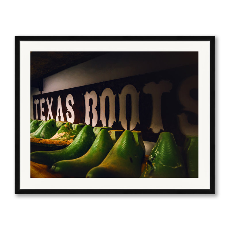 Texas Boots Print by Beth Sheridan, Black Framed Paper, 24" H x 30" W