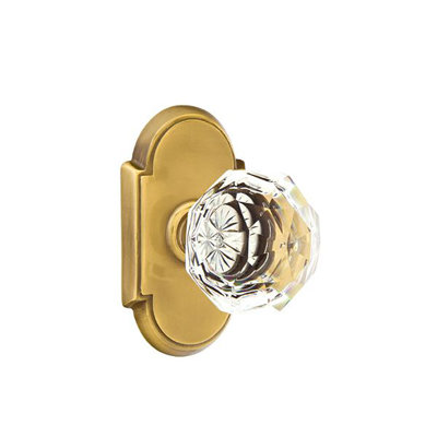 Ensemble de boutons d'intimité Emtek avec rosette et bouton en verre n ° 8