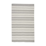 Vintage Striped Area Rug in Gray/Ivory