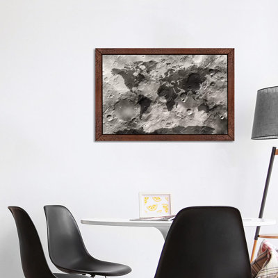 World Map On The Moon's Surface by Michael Tompsett - Print on Canvas