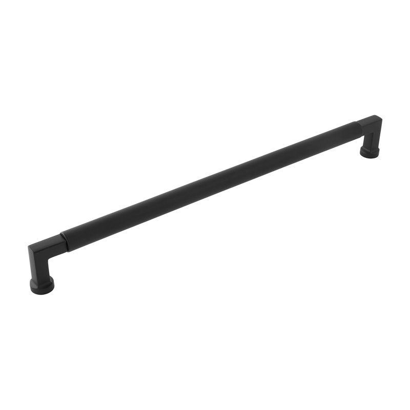 Parkview Collection Handle Pull - Cabinet - Transitional Hardware for Drawers & Cabinets, Matte Black, 12"