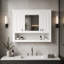 Armoire murale de salle de bain de 89 cm avec miroir, tablette ouverte et porte miroir au-dessus des toilettes
