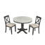 Élégant ensemble de table de salle à manger 5 pièces en bois massif et marbre, cuisine moderne