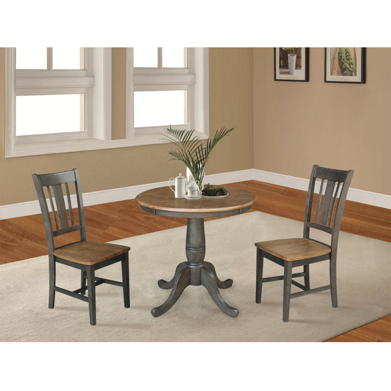 Goldina 2 - Person Solid Wood Dining Set, Hickory/Washed Coal