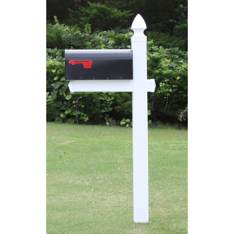 Steel Post Mounted Mailbox with Newspaper Compartment