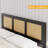 Rattan Platform Bed Frame with Headboard, King Size, Black-1785567633-1785567634