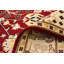 Tapis unique rouge foncé / beige en laine nouée à la main de style nouvel âge pako 4 pi 5 po x 7 pi 1 po
