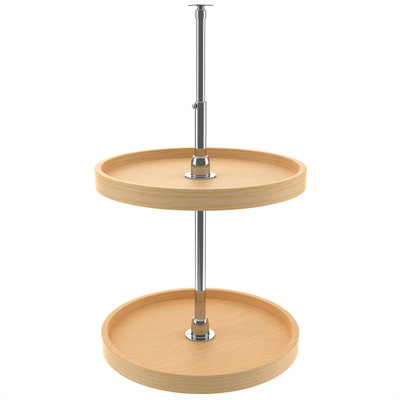 Wood Full-Circle 2-Shelf Lazy Susans for Corner Base Cabinets