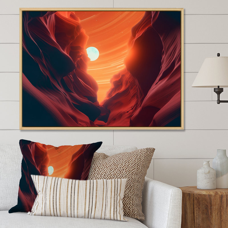 «Upper Antelope Canyon II», reproduction sur toile, Cadre naturel flottant, H 16 po x l 32 po x P 1 po