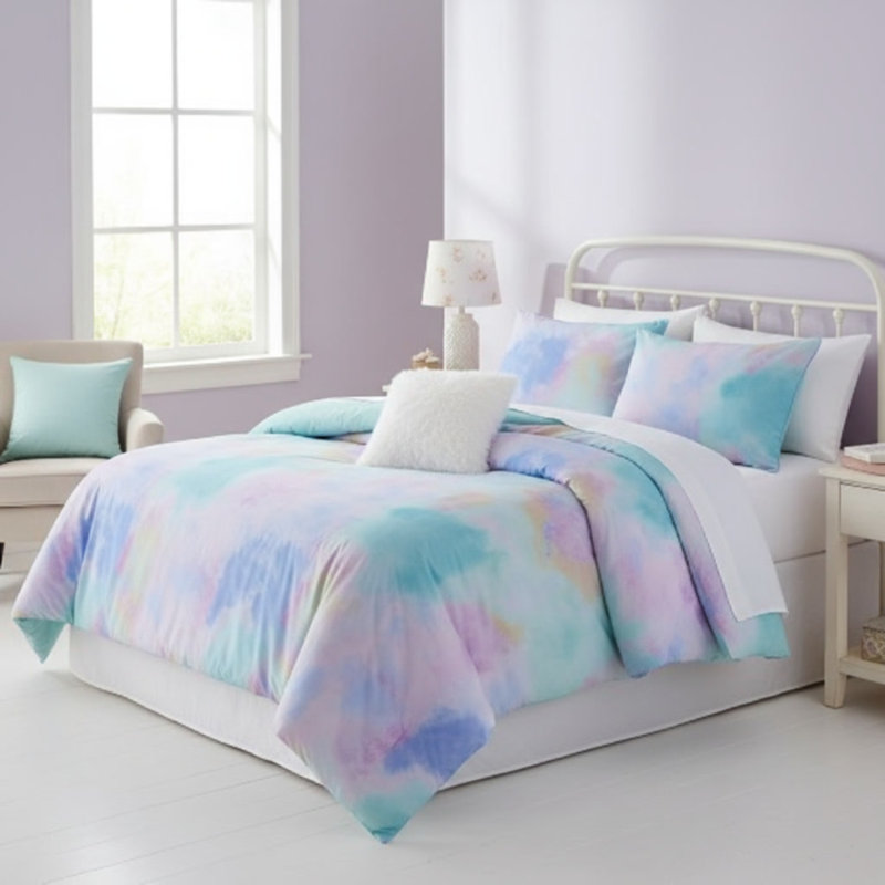 Ensemble d'édredon simple / simple TG, 68" L x 90" W, Aqua