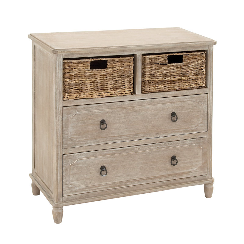 Commode décorative 4 tiroirs George, Naturel