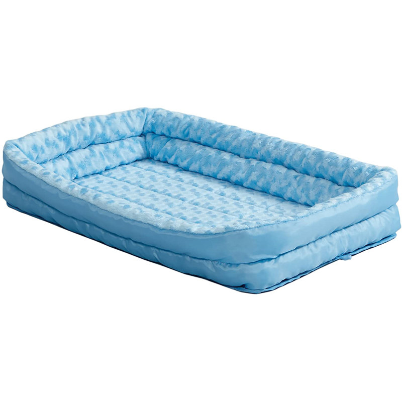 Lit pour animal de compagnie avec traversin MidWest, l 17 po x P 11 po x H 4 po, Bleu