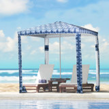 Clairton 6' 5" Square Beach Umbrella in , Blue