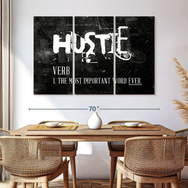 " Hustle " 3 - Pieces, 42" H x 65" W x 1.25" D