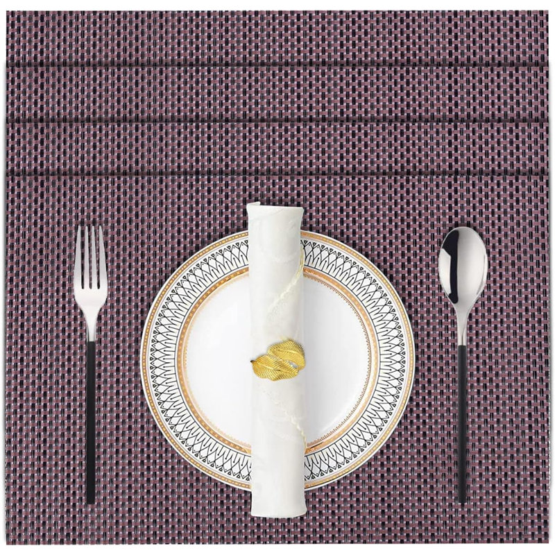 Ensemble de napperons en PVC résistants à la chaleur et à la chaleur pour la décoration de table de Noël, Rose