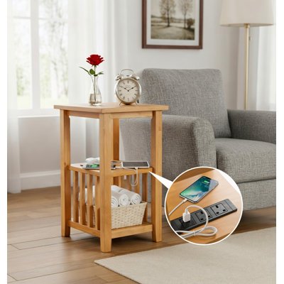 End Table with Built-In Outlets